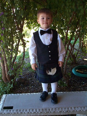 Ethan in his wedding kilt